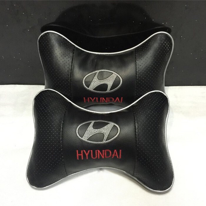 [Đặc biệt] Gối tựa đầu in logo Hyundai cho ghế xe ô tô nổi tiếng mang thương hiệu Hàn Quốc