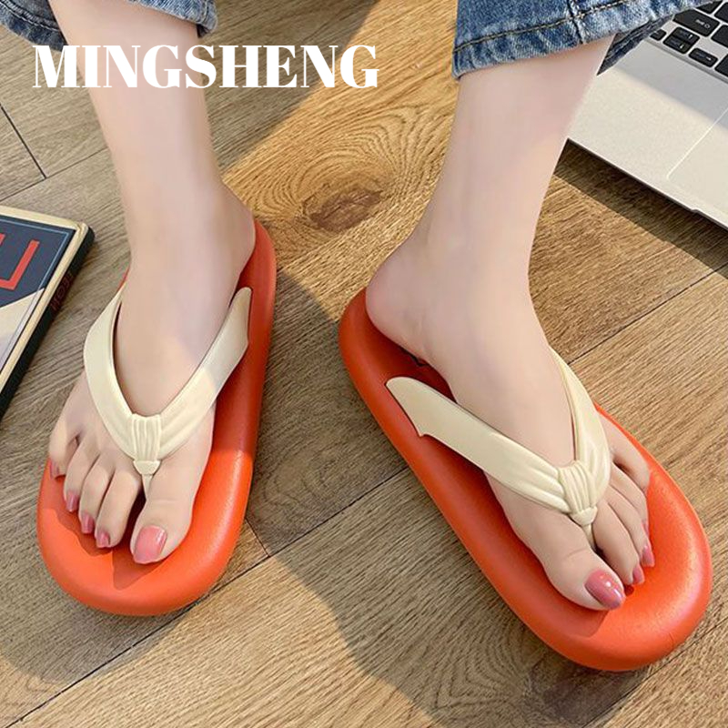 Mingsheng dép xỏ ngón phong cách mới dễ chà cho nữ dép xỏ ngón thời trang chống trượt đế dày cho nữ