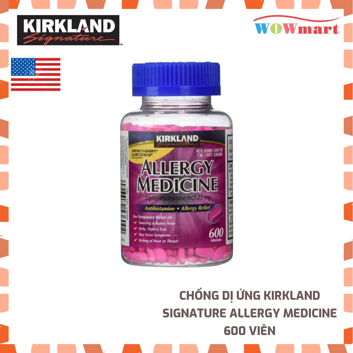 Chống dị ứng Kirkland Signature Allergy Medicine 600 viên - [MỸ]