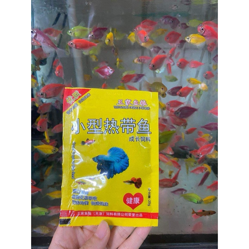 🐠Cám gói vàng LS dinh dưỡng kích màu cho cá 20g.Cám Cá Bảy Màu Thức Ăn Cho Cá Thủy Sinh, Cá Guppy,Các Loại Cá Khác