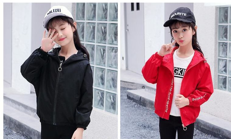 Áo gió bé gái gió 2 lớp giành cho bé từ 13 đến 40 kg độ tuổi từ 5 đến 11 tuổi in hình sắc nét d211