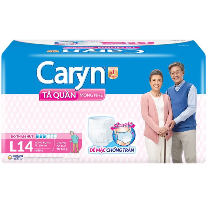 Freeship tã quần caryn l14 miếng siêu mỏng