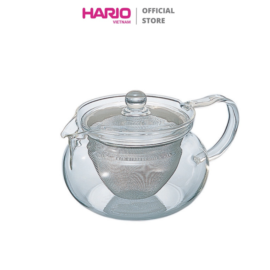 Bình trà thủy tinh hario 450ml kèm lõi lọc - cha cha kyusu maru chjmn-45t