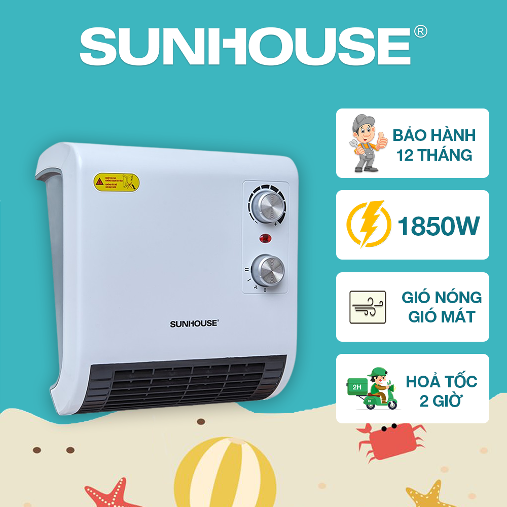 Máy sưởi phòng tắm sunhouse shd3816w - bảo hành 12 tháng
