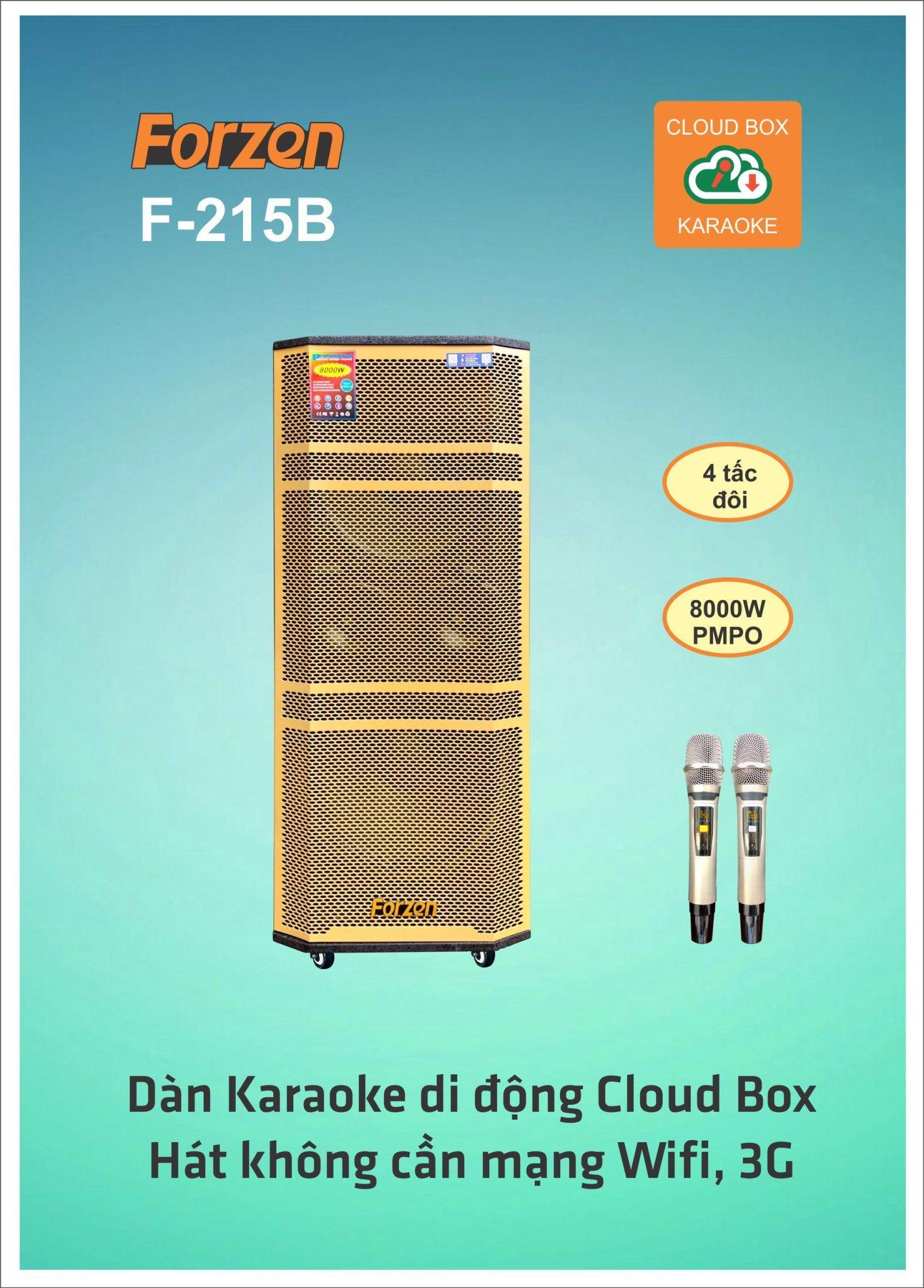 Loa kéo forzen f-215b 4 tấc đôi công suất khủng 1200w - loa kéo forzen f-215b