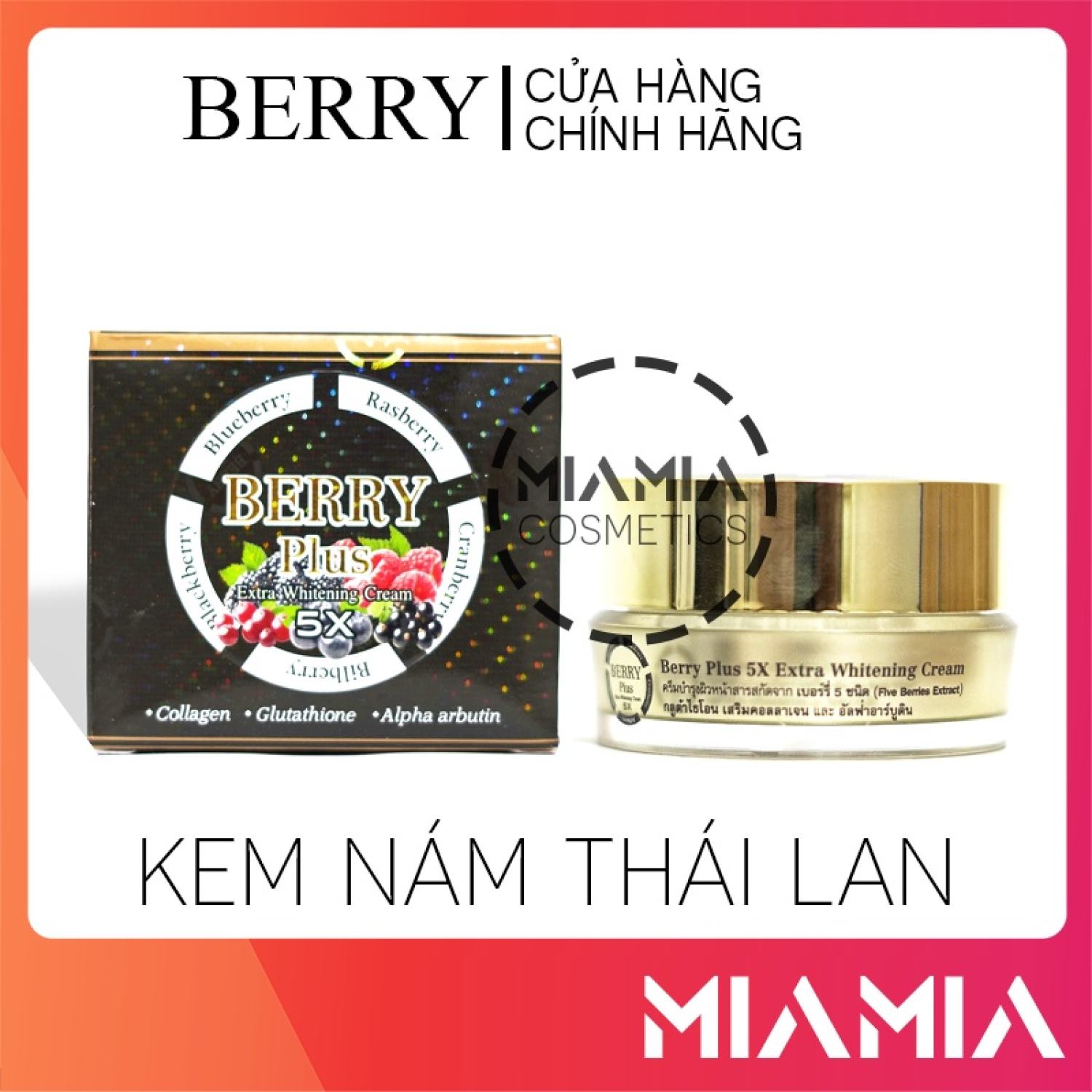 Kem face berry plus extra whitening cream thái lan giảm nám dưỡng trắng da - 8858955005647