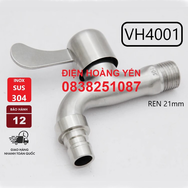 vòi hồ inox 304 bao gồm: 01 vòi hồ + 01 xèng kiểu dáng sang trọng sáng bóng bền đẹp phù hợp với mọi ngôi nhà.