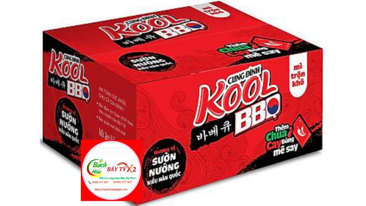 Thùng 12 thố mì trộn khô Cung Đình Kool BBQ vị sườn nướng thố 105gr