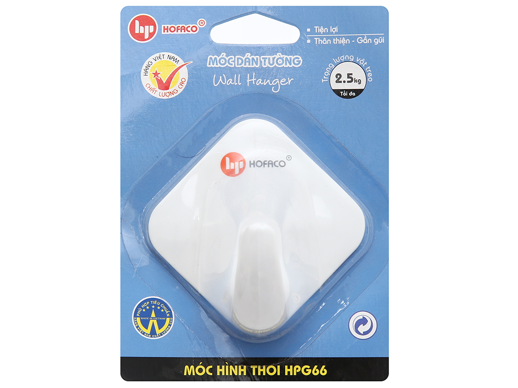 Móc Dán Treo Tường Hofaco Keo Dính Tốt Thiết Kế Đẹp Mắt Tiện Dụng