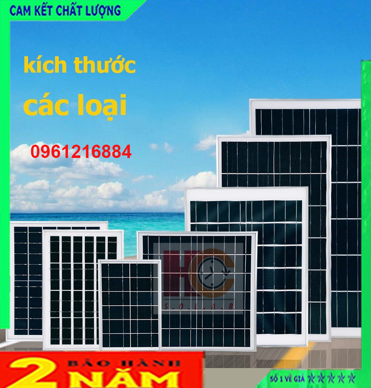 Tấm pin năng lượng mặt trời kèm dây nối, nhiều loại kích thước từ 8W-35W, chất liệu polycrystalline cao cấp