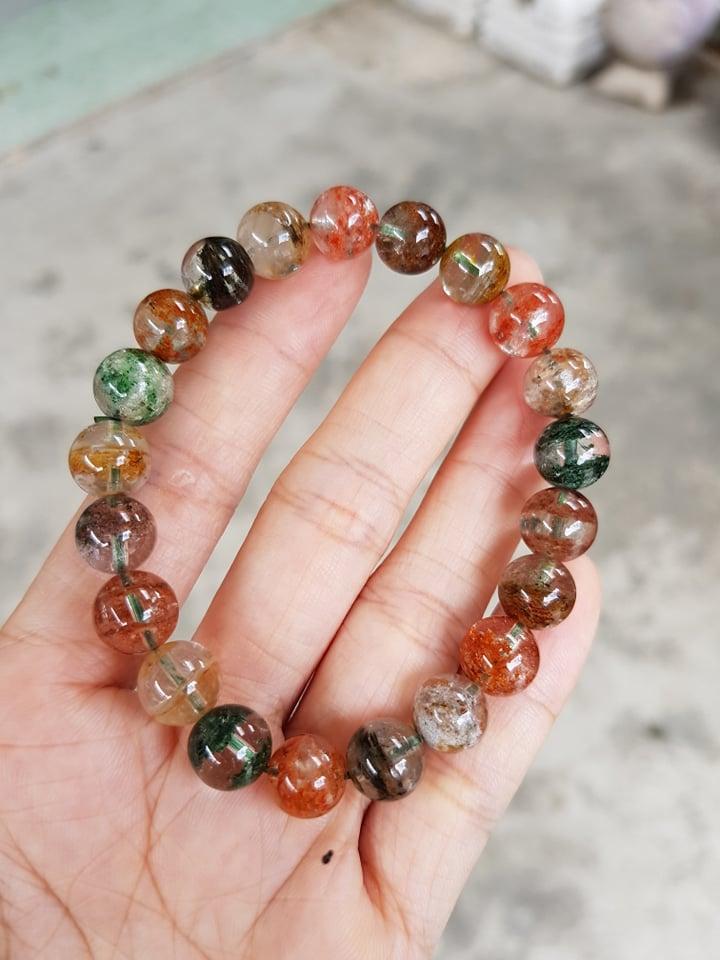 Vòng Tay Đá Thạch Anh Ưu Linh Ngũ Sắc