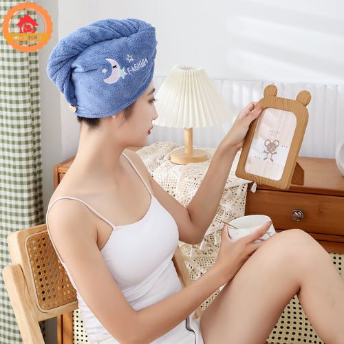 Khăn ủ tóc siêu khô, khăn quấn tóc thấm nước đa năng, khăn thấm tóc gội đầu