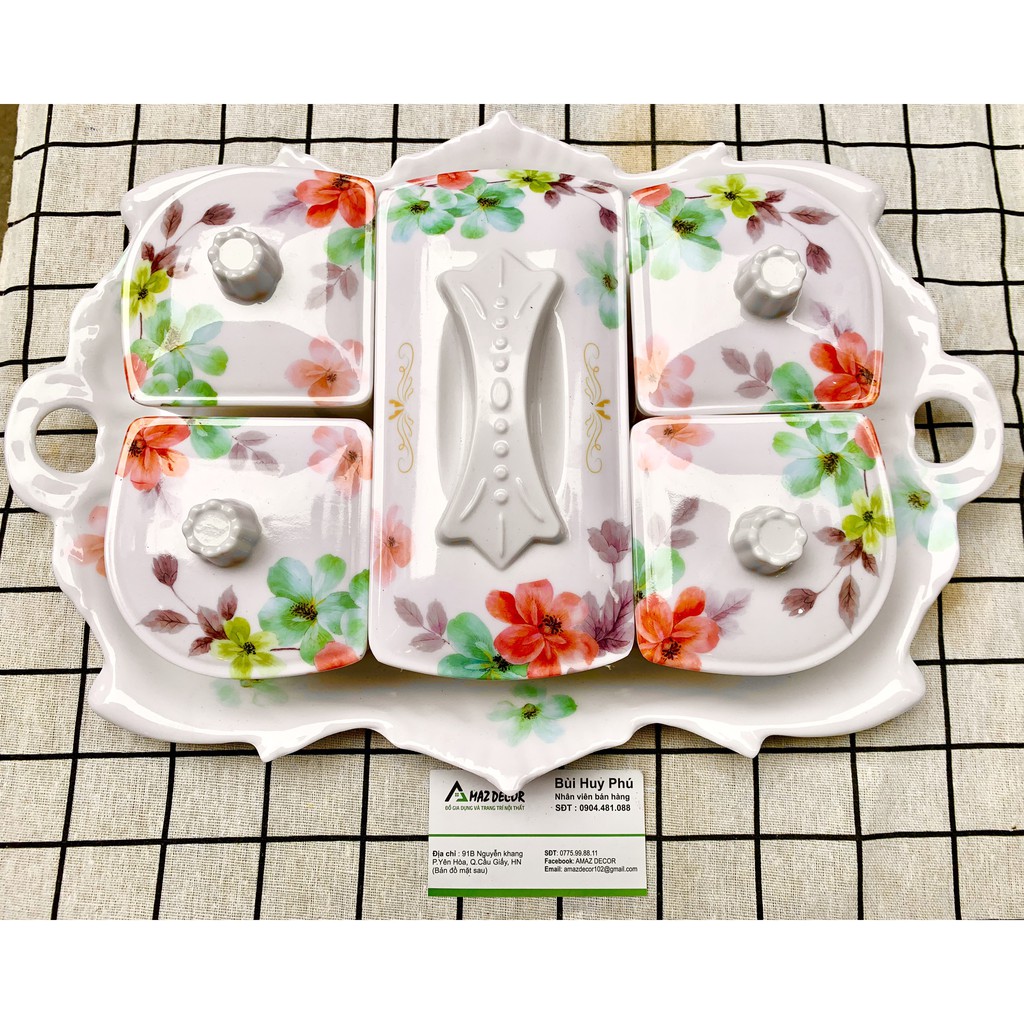 [Sỉ] Hộp Đựng Bánh Kẹo Mứt Tết Đẹp Bằng Nhựa Phíp Chữ Nhật Đẹp Cao Cấp