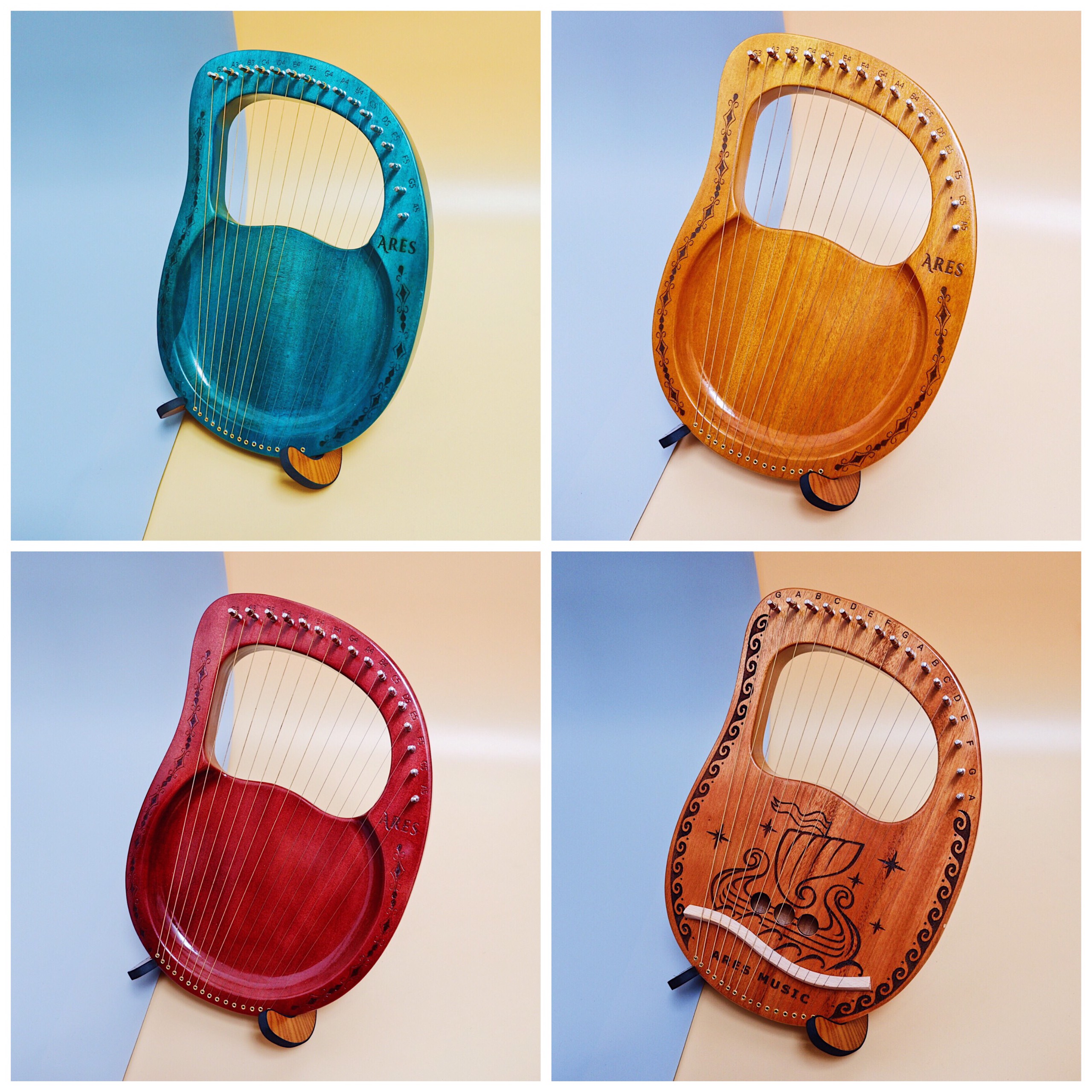 Đàn Lyre Ares 16 Dây Nguyên Khối