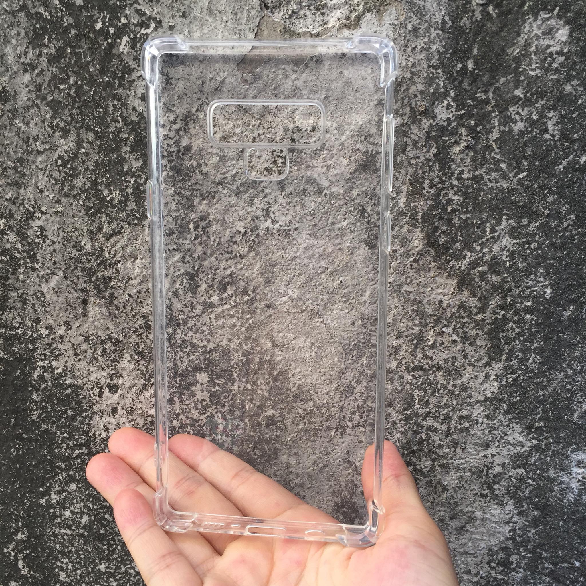 Ốp lưng Samsung Galaxy Note 9 - Silicon trong chống sốc 4 góc, có gờ bảo vệ Camera