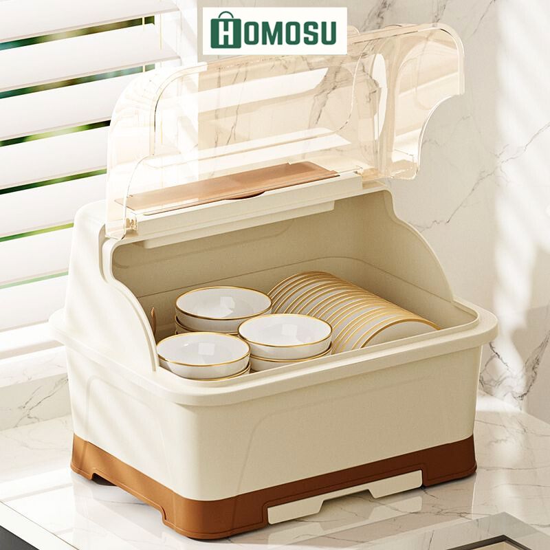 Kệ Úp Bát Ăn Dặm Cho Bé, Giá Úp Bát Kín Chống Bụi. Giá Đựng Bát Đũa An Toàn Cho Trẻ Nhỏ GB005