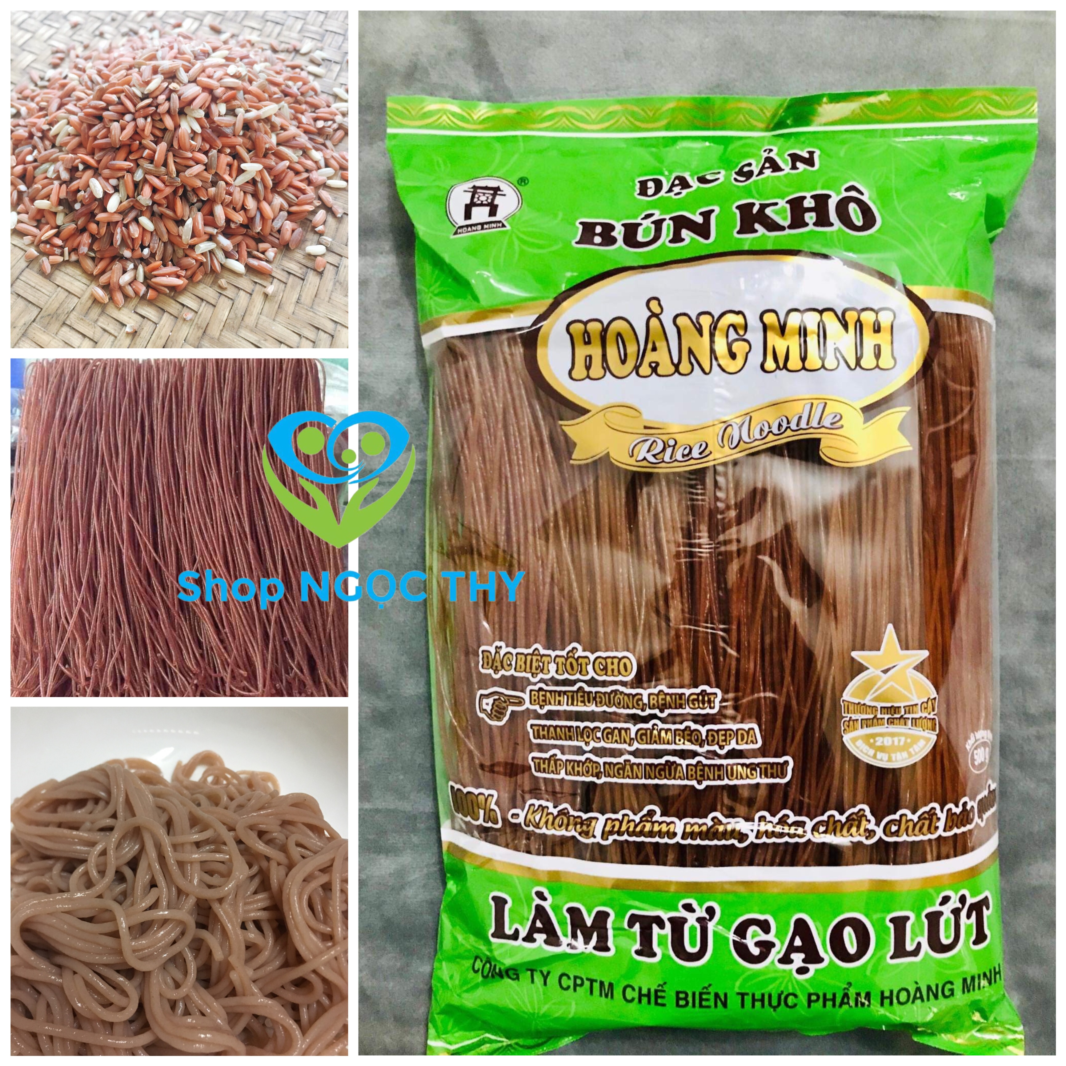 [HCM]Bún gạo lứt khô Hoàng Minh 500gr bún lức giảm cân