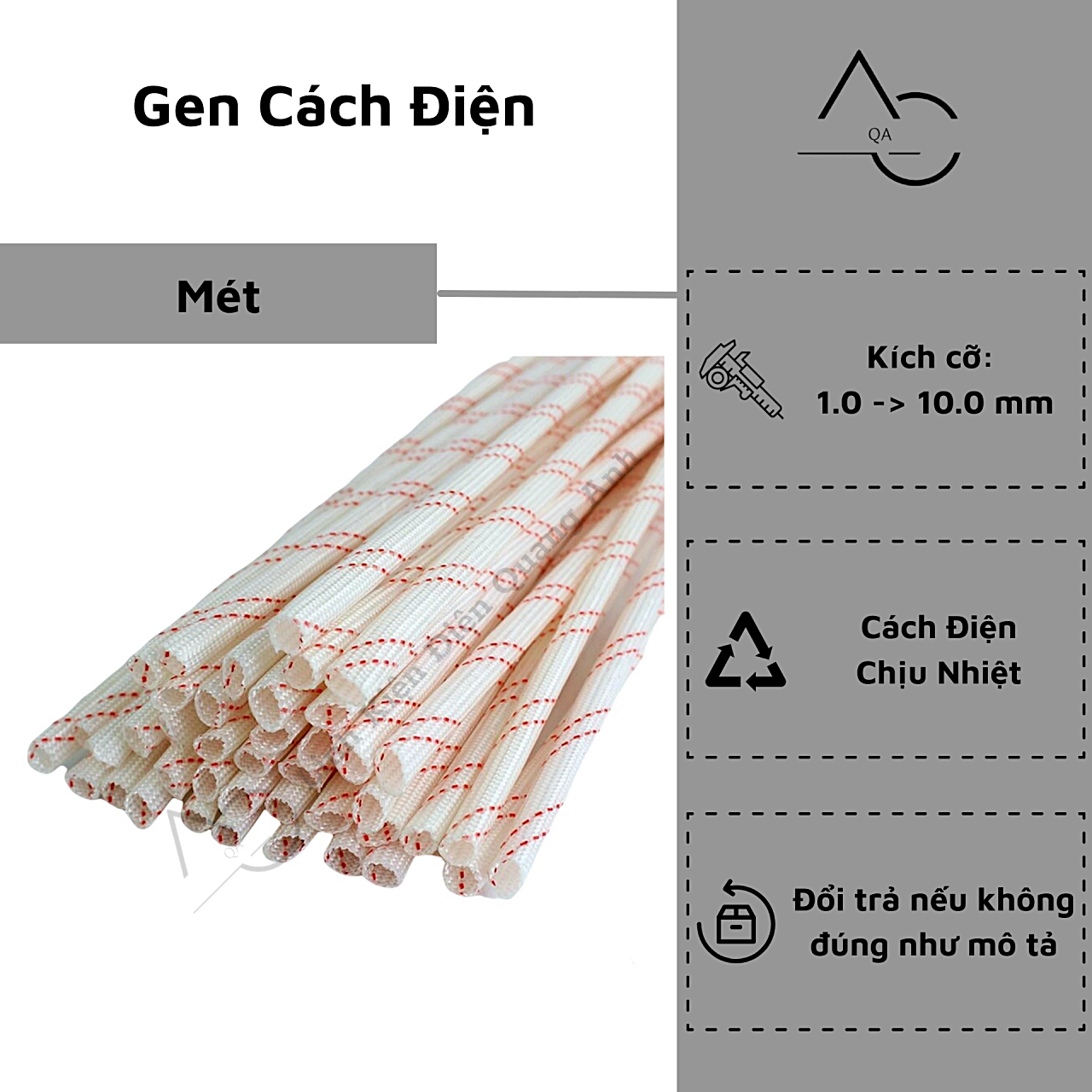 Gen cách điện quấn biến áp ống gen cách điện cách nhiệt bọc pin 1 mét