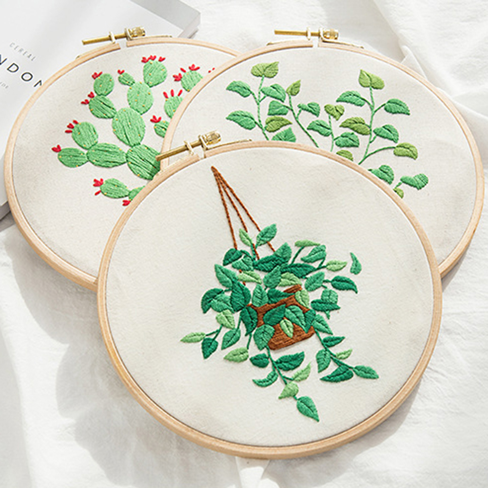 DIY Thêu thực vật Monstera Cactus Thủ công Vá Cross Stitch Kit Bông thêu Tranh thêu Trang trí nội thất