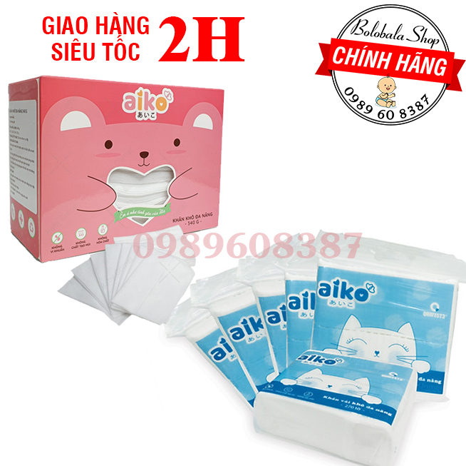 Khăn vải khô đa năng aiko gói 300g/ gói 500g/ hộp 340g