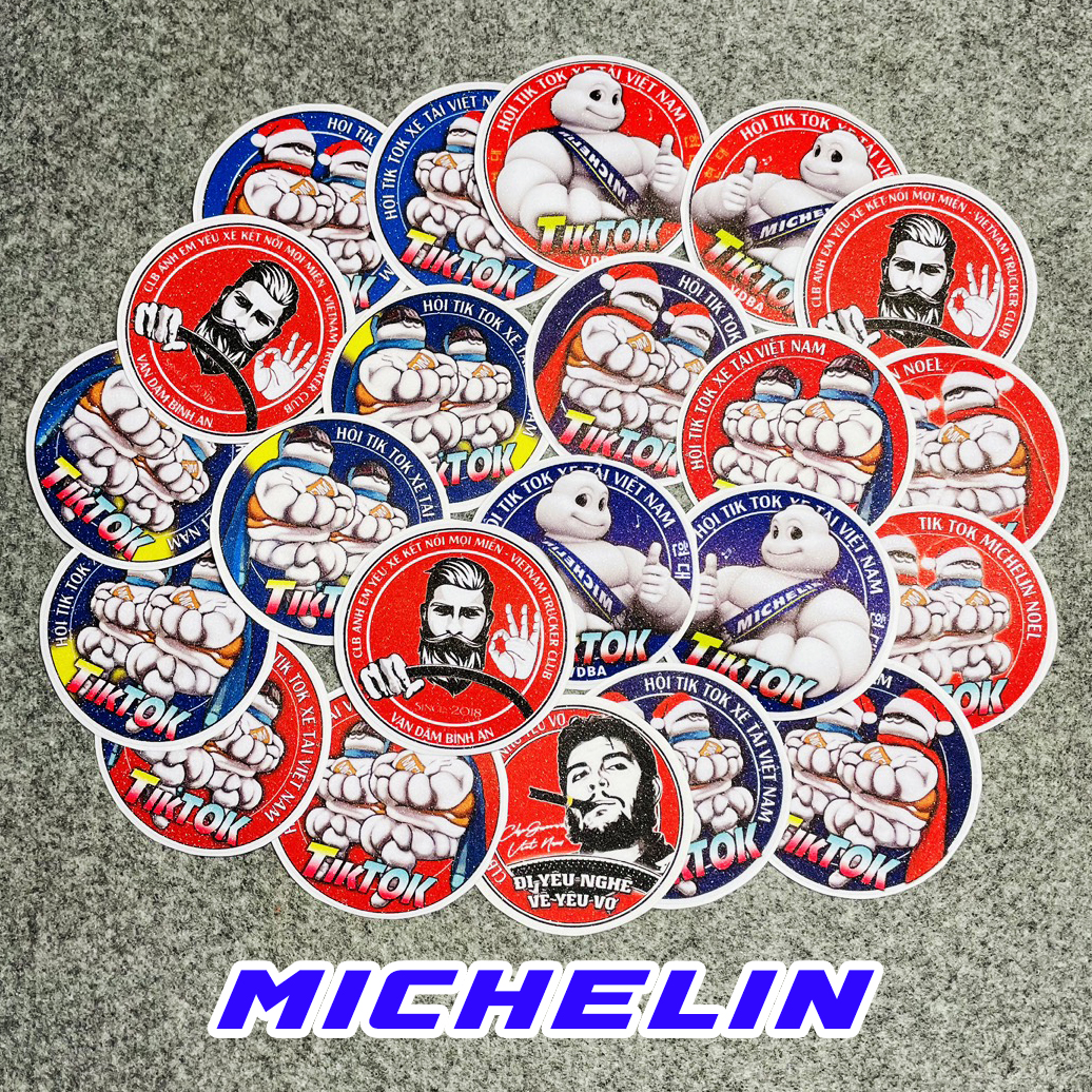 15 Tem nhỏ LOGO Ông Già - Michelin - Đi Yêu Nghề [kích thước 5.5cm, CB3]