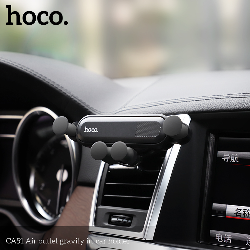 Giá Đỡ Trọng Lực Ô Tô HOCO Kẹp Thông Hơi Cho Điện Thoại Di Động 4.5-6.5 Inch Giá Đỡ Độ Đàn Hồi Gắn Cửa Thoát, Giá Đỡ GPS Dành Cho iPhone XS MAX X 7 8 Samsung Xiaomi Huawei