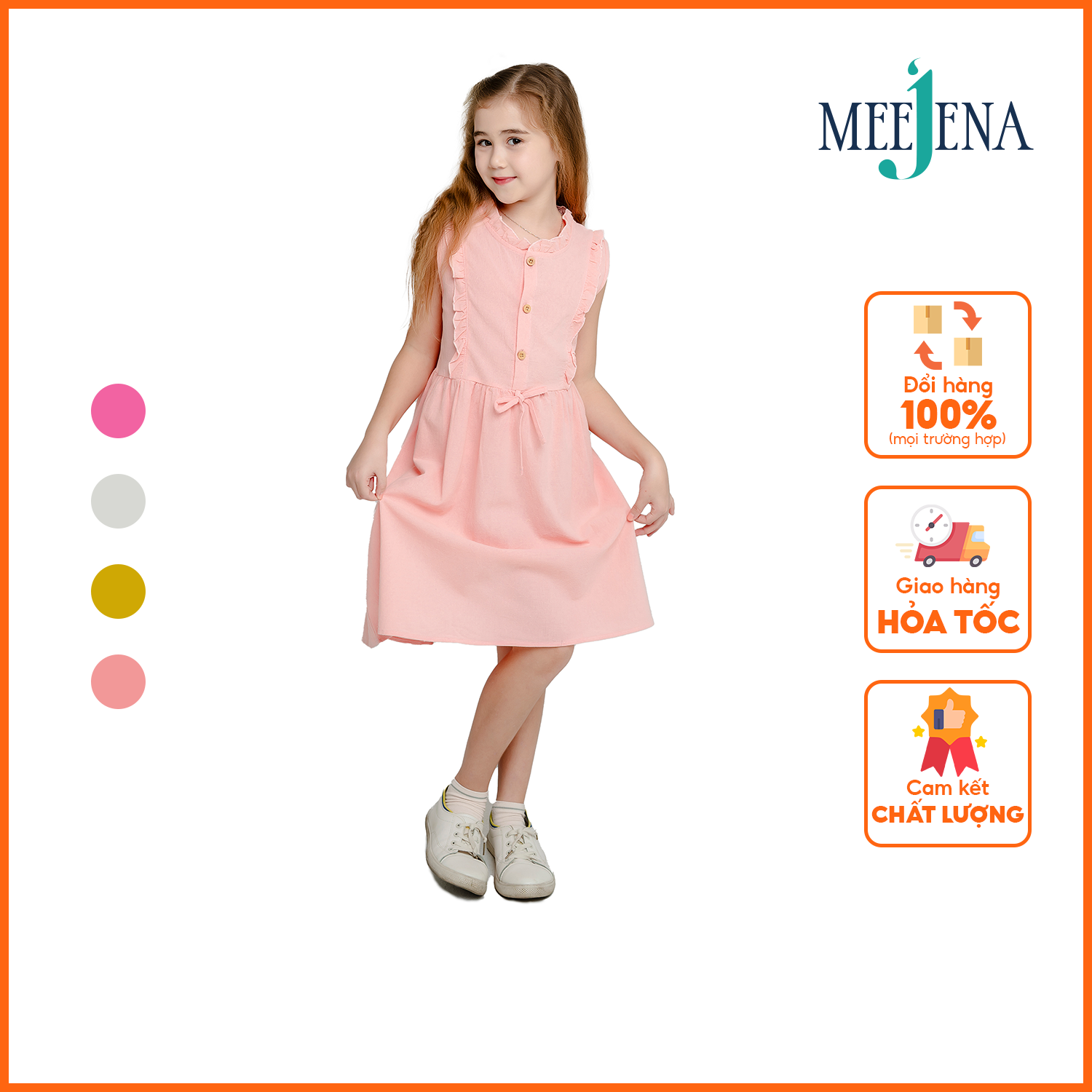 Đầm bé gái - váy cho bé gái sát nách từ 14 - 34 kg - meejena 2645