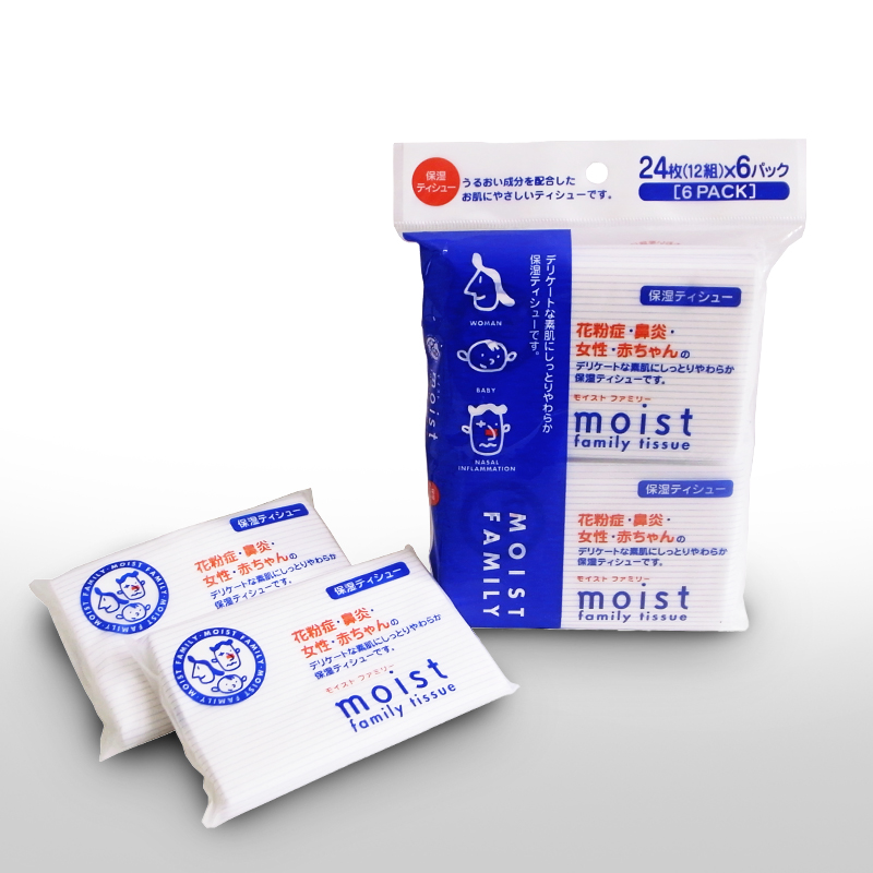 [HCM]Khăn giấy bỏ túi Premium Moist Family 6 gói ( 12 tờ x 2 lớp )