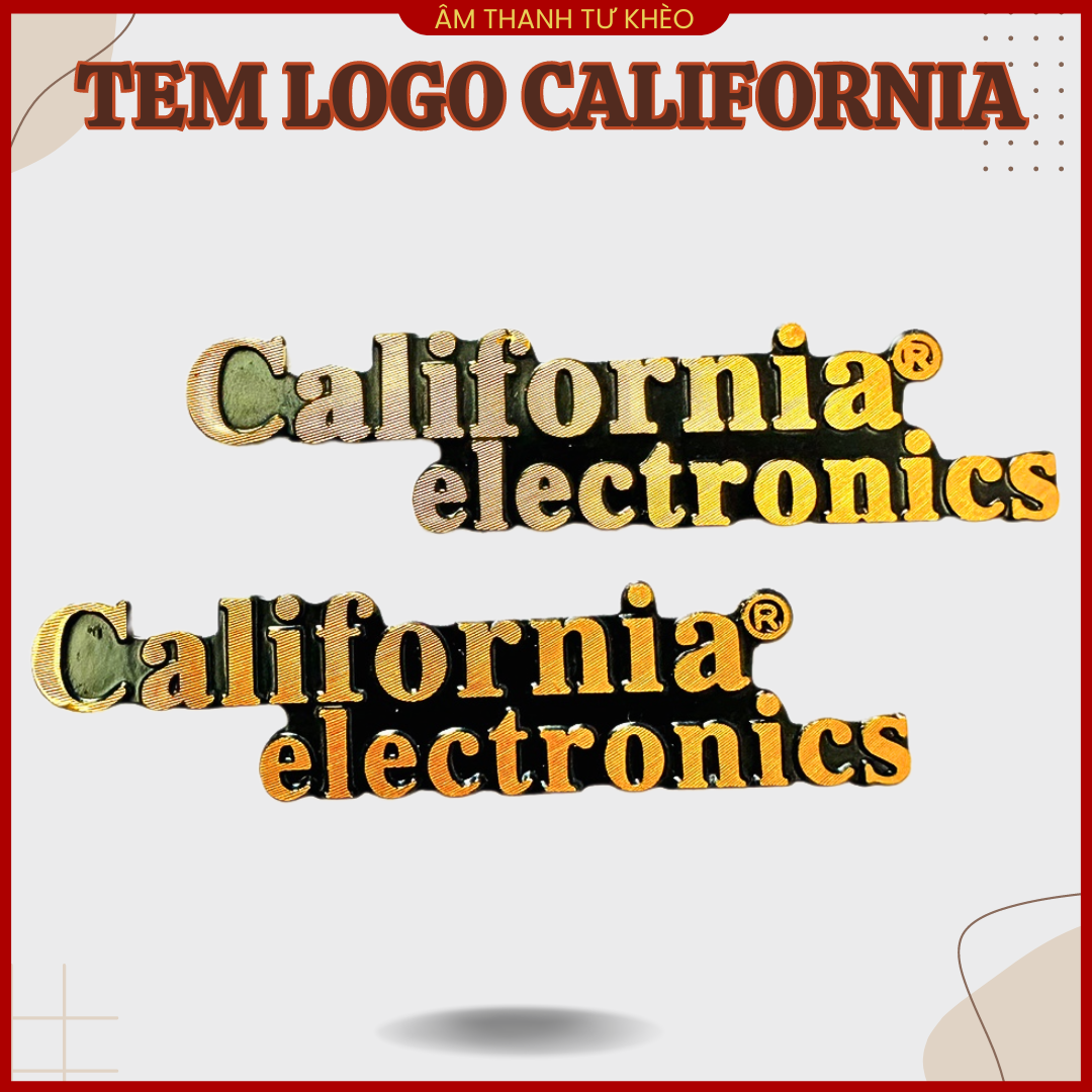 Tem nhôm california electronics dán loa, amply, giá 1 tem