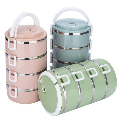 [HCM]HỘP ĐỰNG CƠM 4 TẦNG CHẤT LIỆU LÚA MẠCH LÕI INOX KHÔNG GỈ - GIỮ NHIỆT TỐT - AN TOÀN CHO SỨC KHỎE - KHÔNG GÂY MÙI