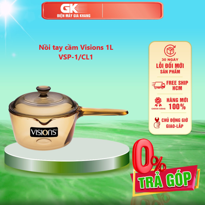 Nồi tay cầm visions 1l vsp-1/cl1 - kích thước 16cmx8.5cm - giao toàn quốc - freeship hcm