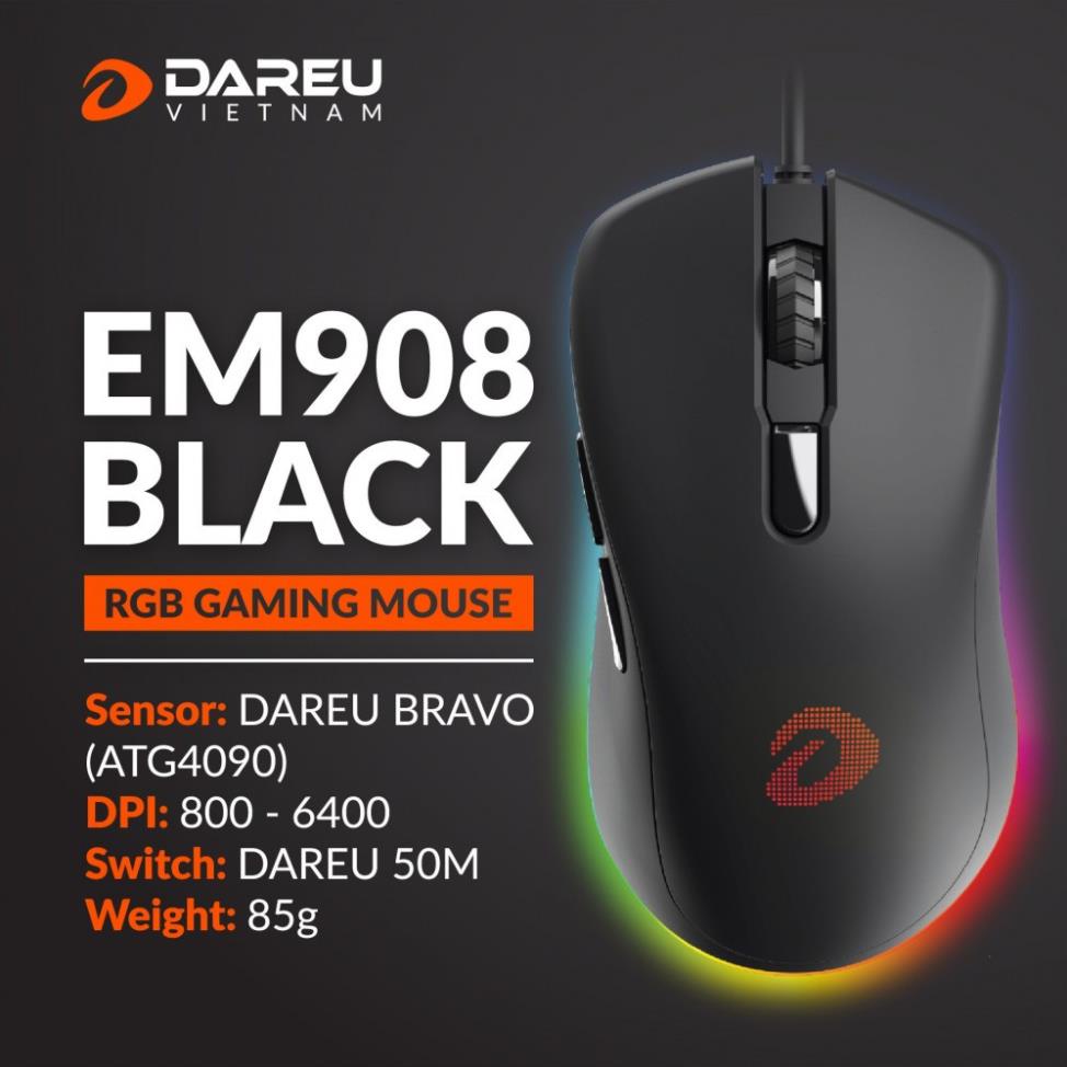Chuột gaming dareu em908 - hàng chính hãng