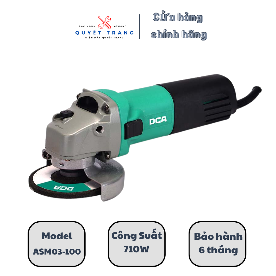 Máy mài góc máy cắt cầm tay dca asm03-100a công suất lớn 710w ruột đồng 100% chính hãng dca