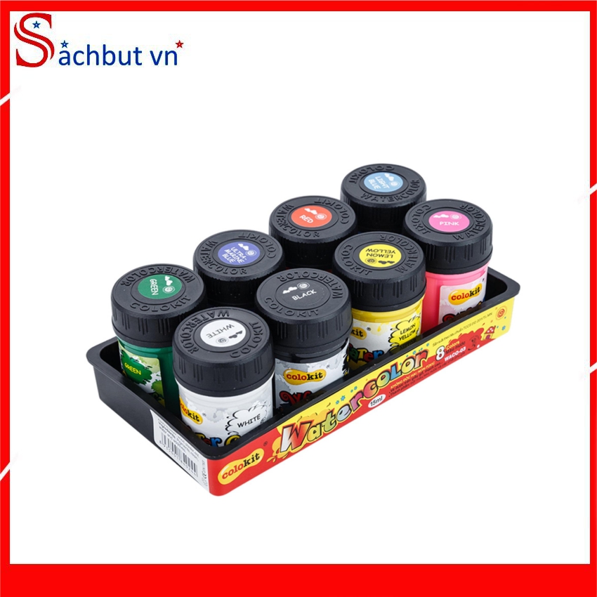 Màu nước Colokit WACO Thiên Long hàng chất lượng cao. Màu vẽ đẹp, dễ sử dụng, đủ các màu cơ bản.