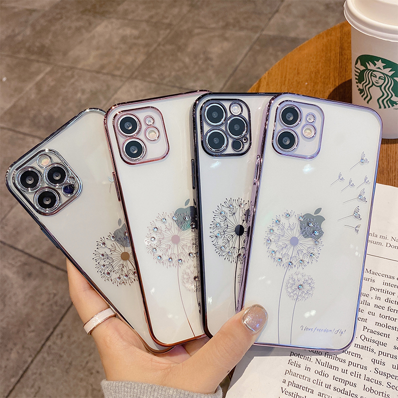 Ốp lưng cao cấp hoa bồ công anh đính đá dành cho điện thoại iphone - Sam Luxury