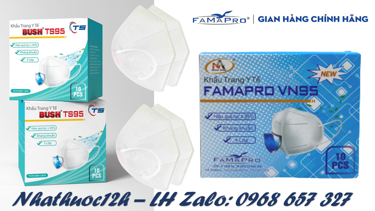 [HCM]Khẩu trang y tế kháng khuẩn 4 - 5 lớp | Form 3M | VN95 - TS95