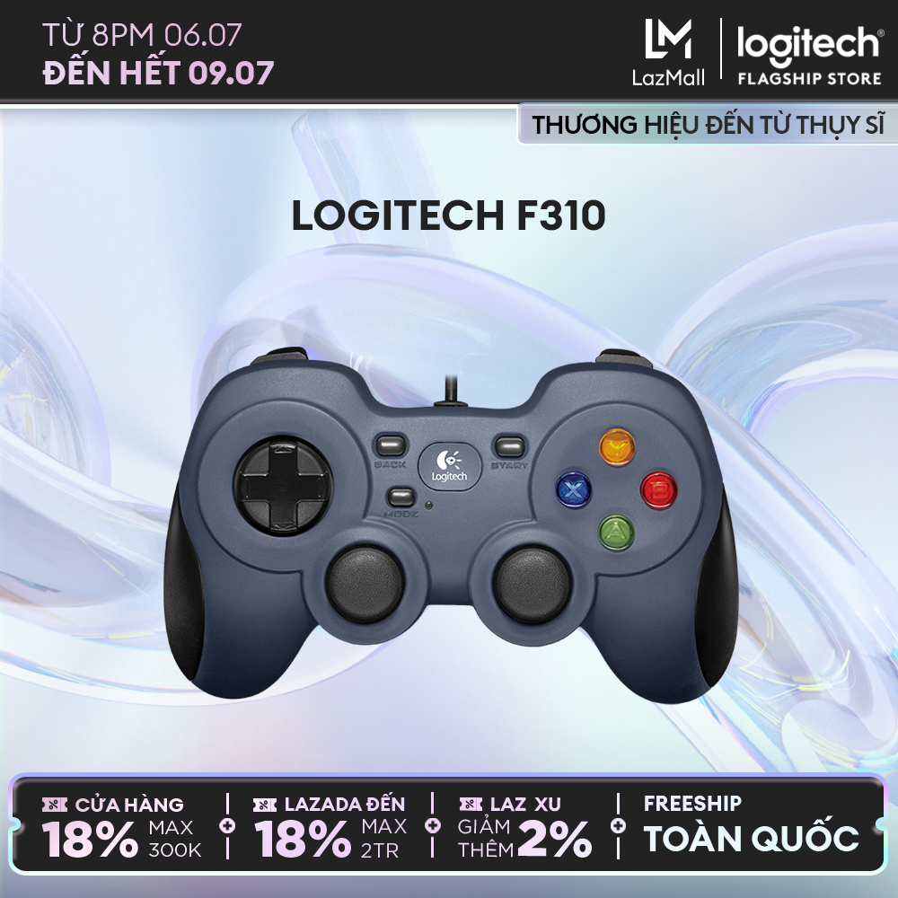 Tay cầm chơi game console có dây Logitech F310 - 4 phím di chuyển D-Pad, tương thích TV Android, dây 1.8m