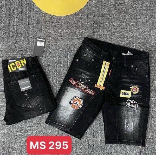 Quần short jean nam cao cấp phối dây kéo đặc biệt và logo đẹp hàng shop thời trang NAMSTORE