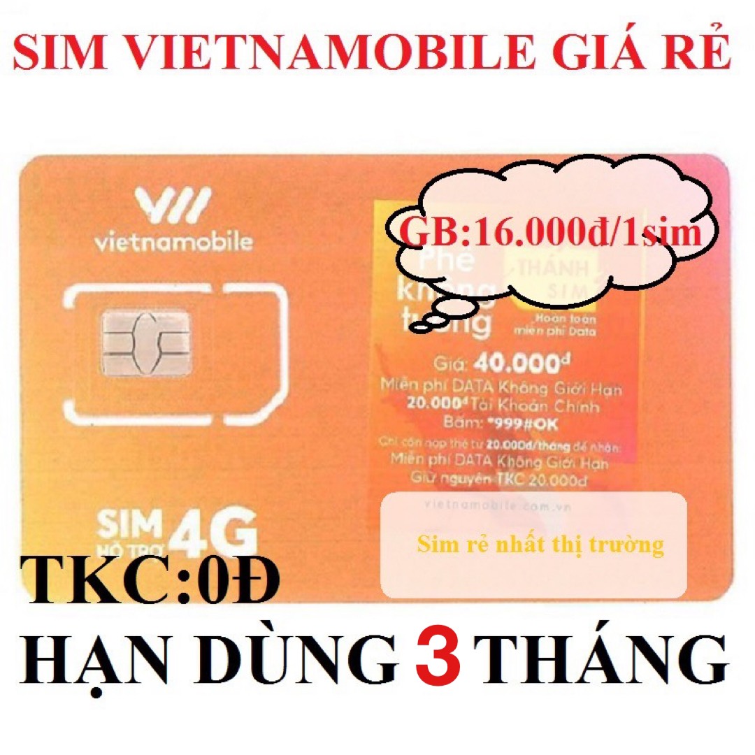 [HCM]Sim Số Vietnamobile Hạn Dùng 3 Tháng