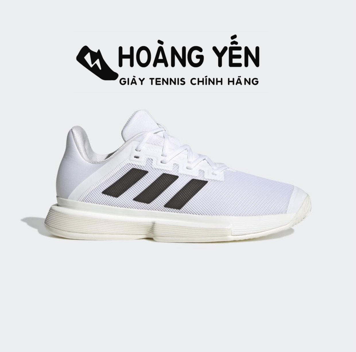 Giày Tennis Adidas Solematch Bounce Chính Hãng | White Black