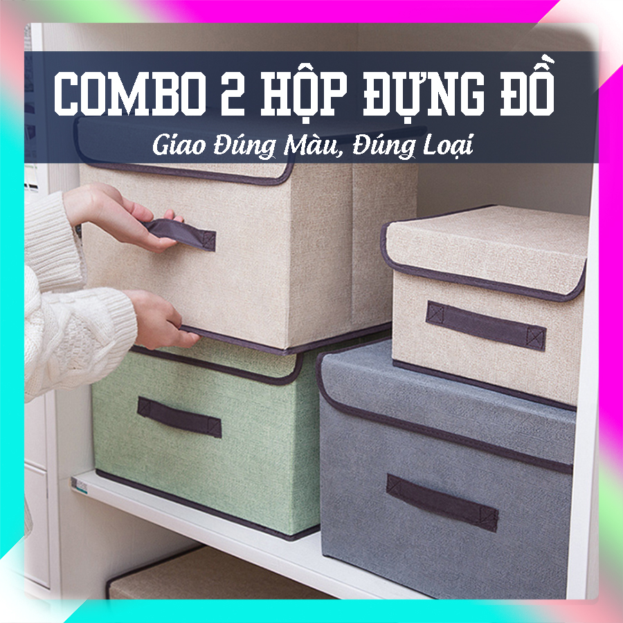 Giỏ đựng đồ giỏ đựng quần áo bằng vải bộ 2 giỏ