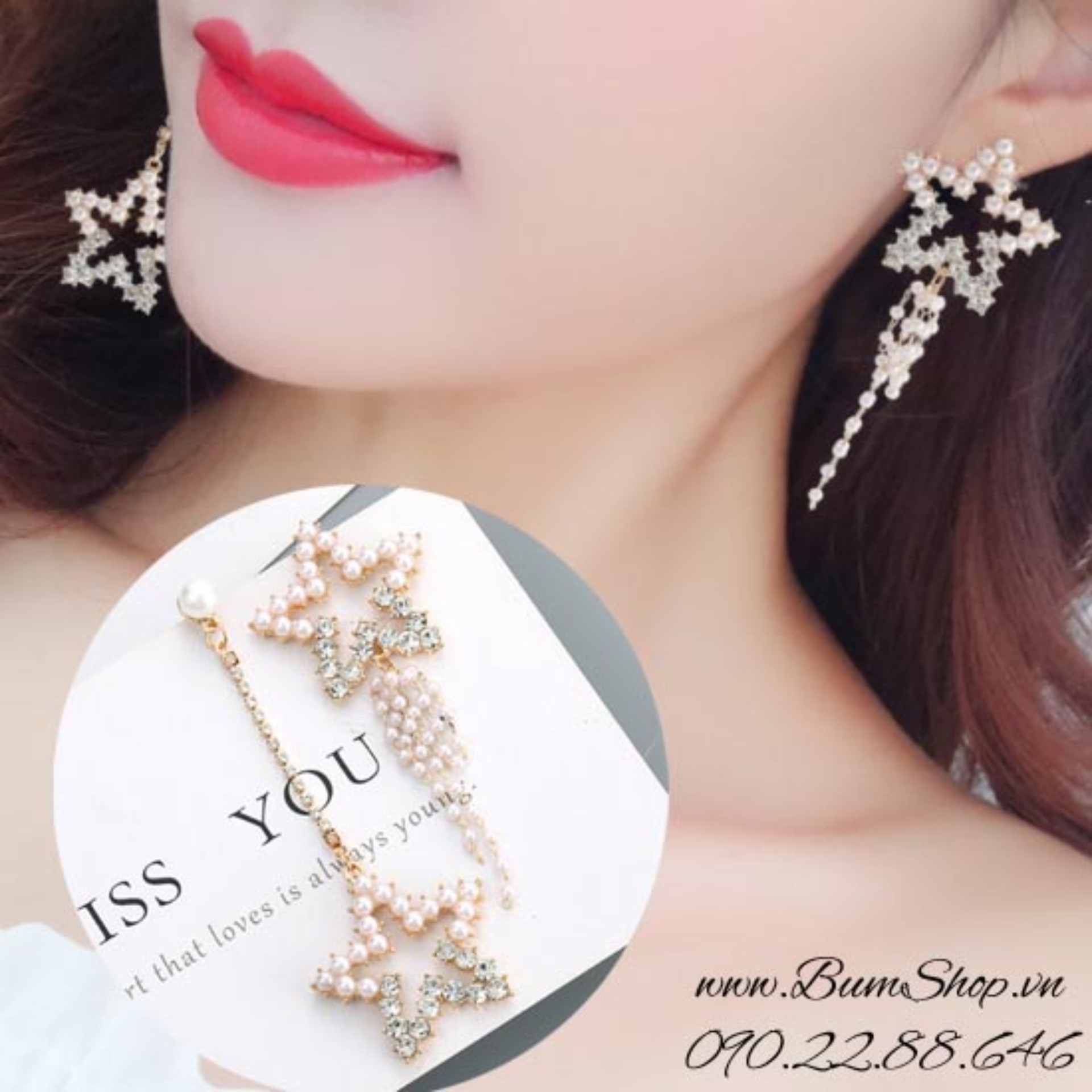 [HCM]Hoa tai ngôi sao kết đá sáng lấp lánh hàng chuẩn đẹp