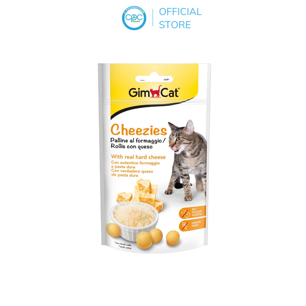 VIÊN PHÔ MAI CHO MÈO GIMCAT SNACK CHEEZIES GIẢM STRESS - GÓI 100 VIÊN