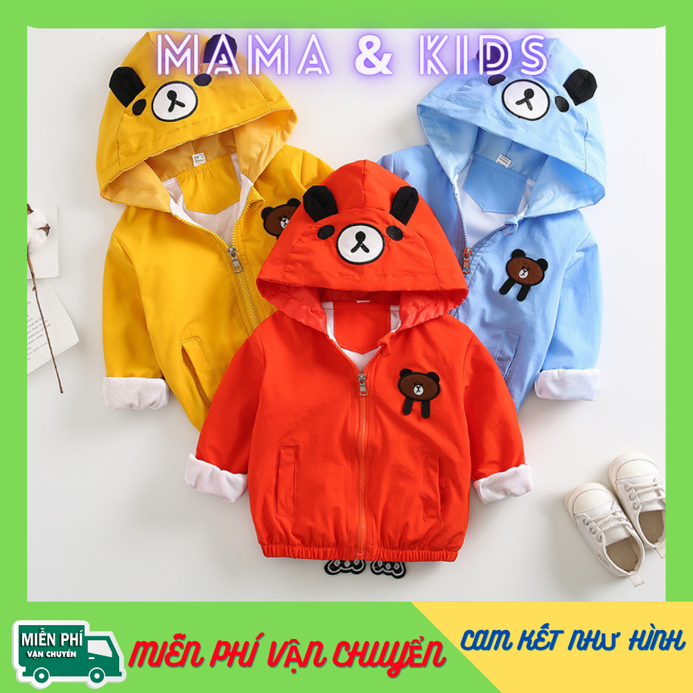 💚 áo khoác cho bé 💚 Áo khoác gấu con ngộ nghĩnh cho bé siêu đáng yêu - Size từ 7-32 kg