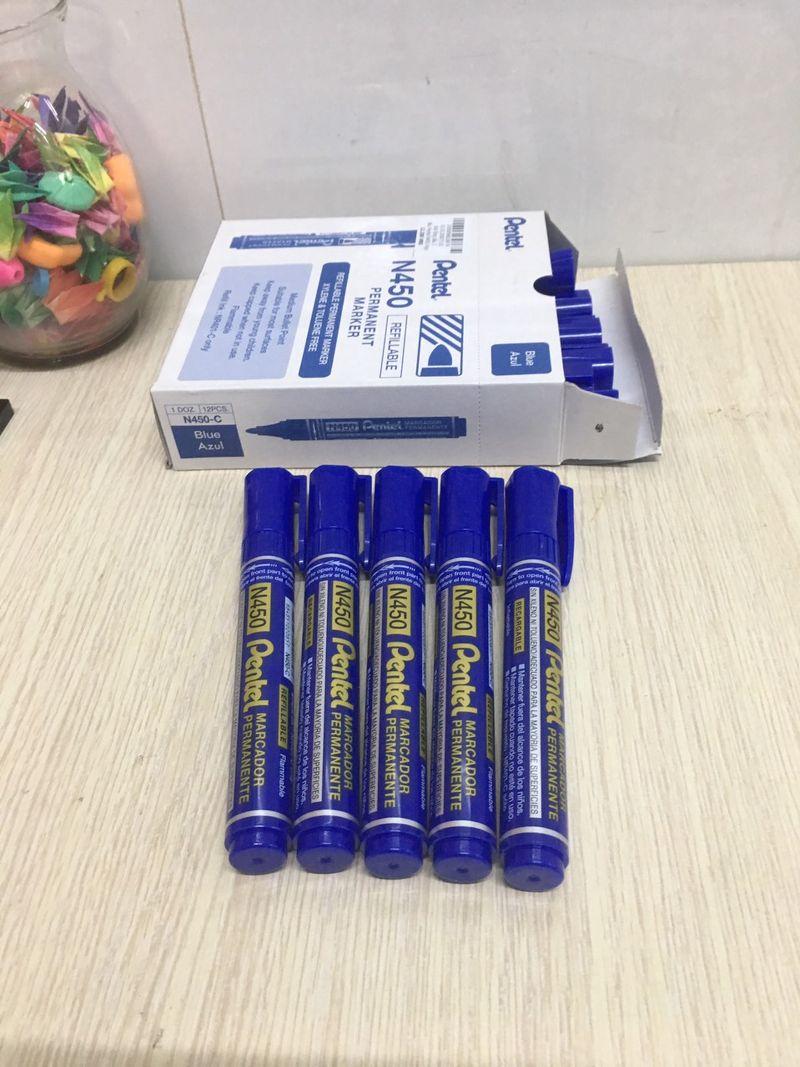 Bút lông dầu 1 đầu pentel n450 hộp 12 - xanh