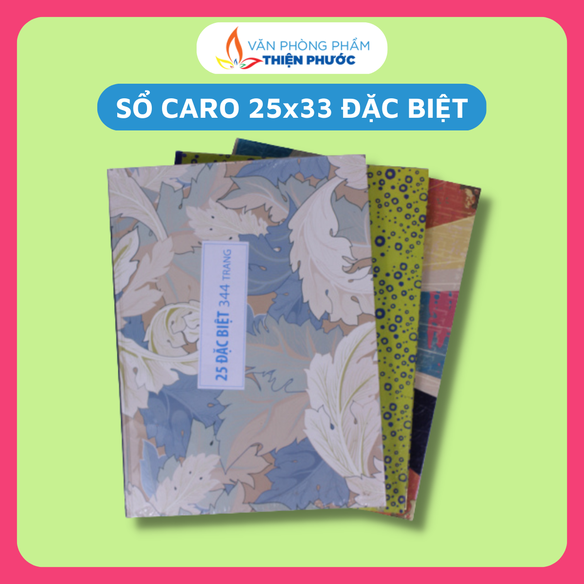 Sổ kẻ caro 25x33mm dày 344 trang thiện phước