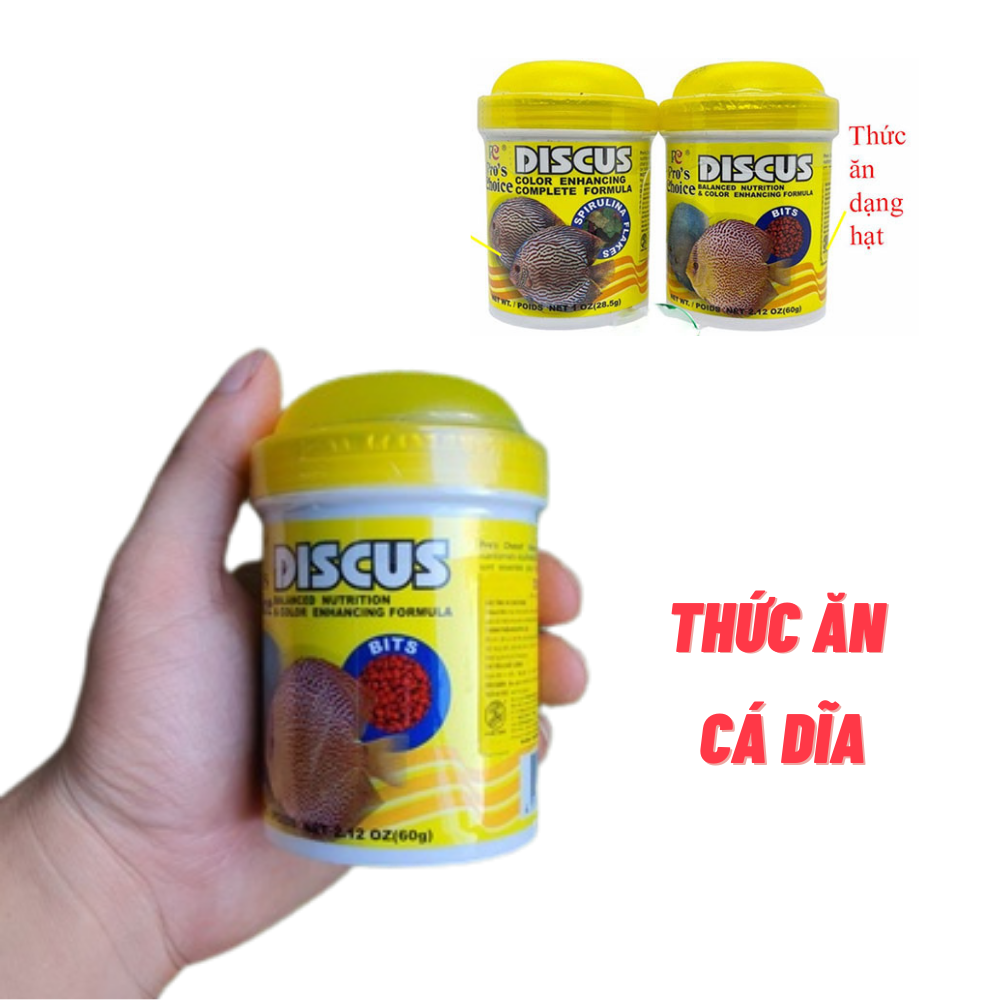 Thức ăn cho cá dĩa discus cá dĩa pro's choice dạng hạt lọ 60 gram