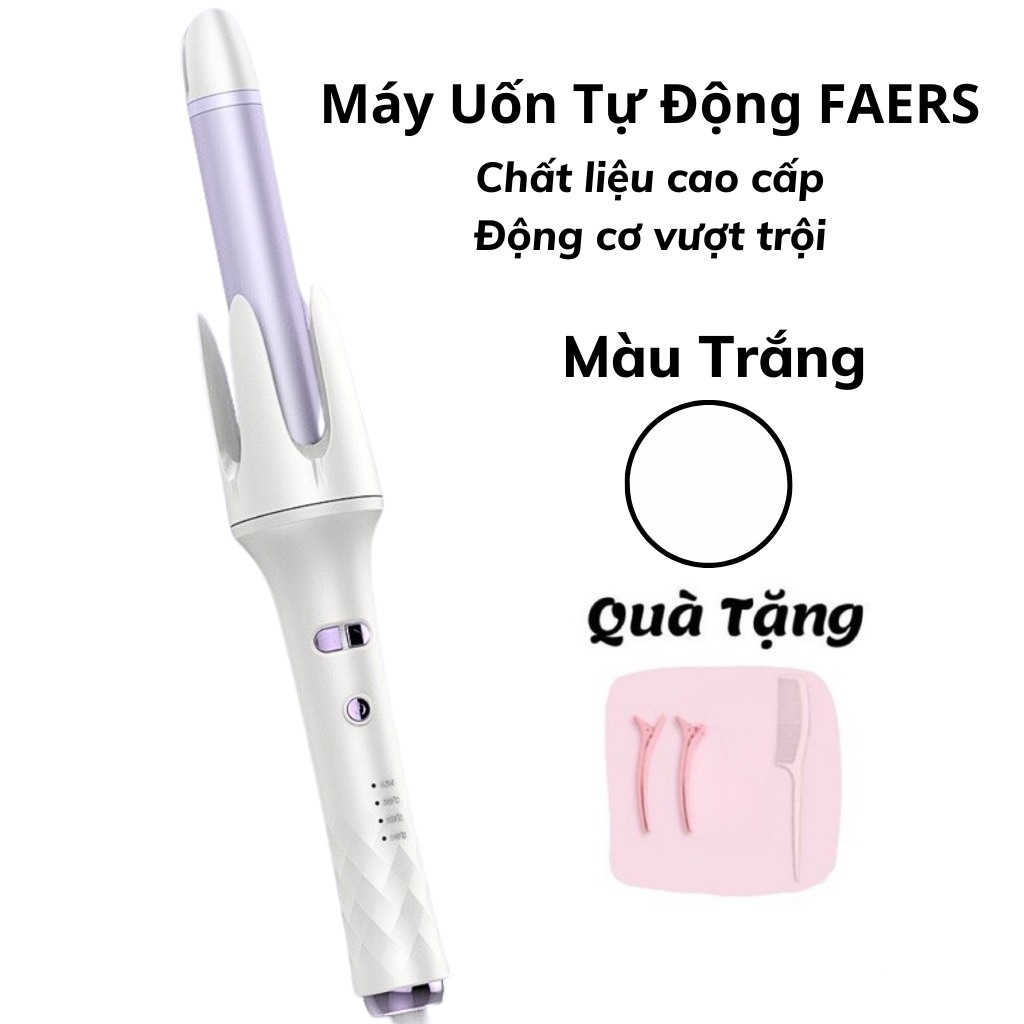 Máy Uốn Tóc Tự Động FAERS PLUS Trục Dài Phủ Gốm Sứ Cao Cấp Uốn Xoăn Tóc Gợn Sóng Phiên Bản 2023