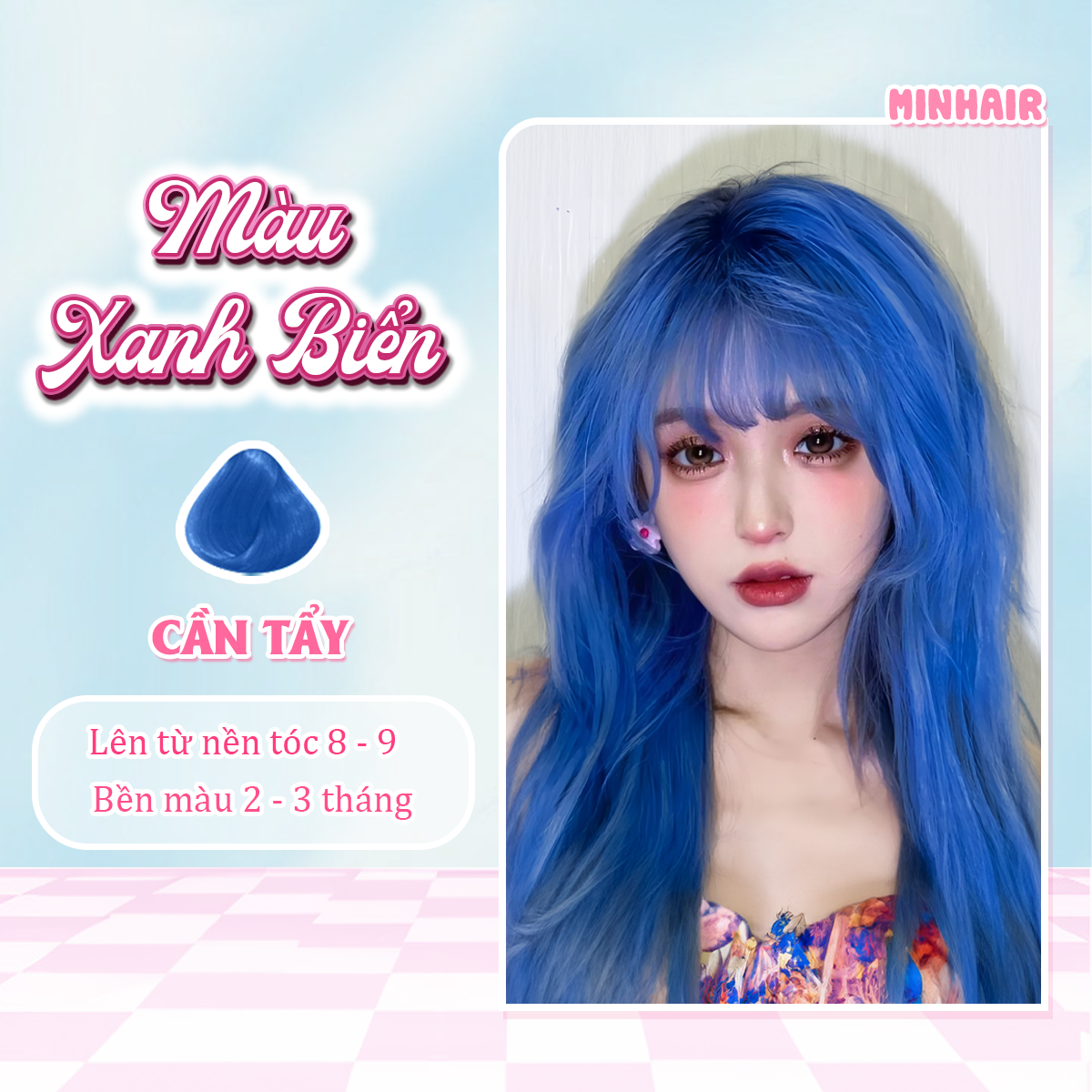 Thuốc nhuộm tóc Xanh, Thuốc nhuộm tóc màu Xanh Biển, MinHair