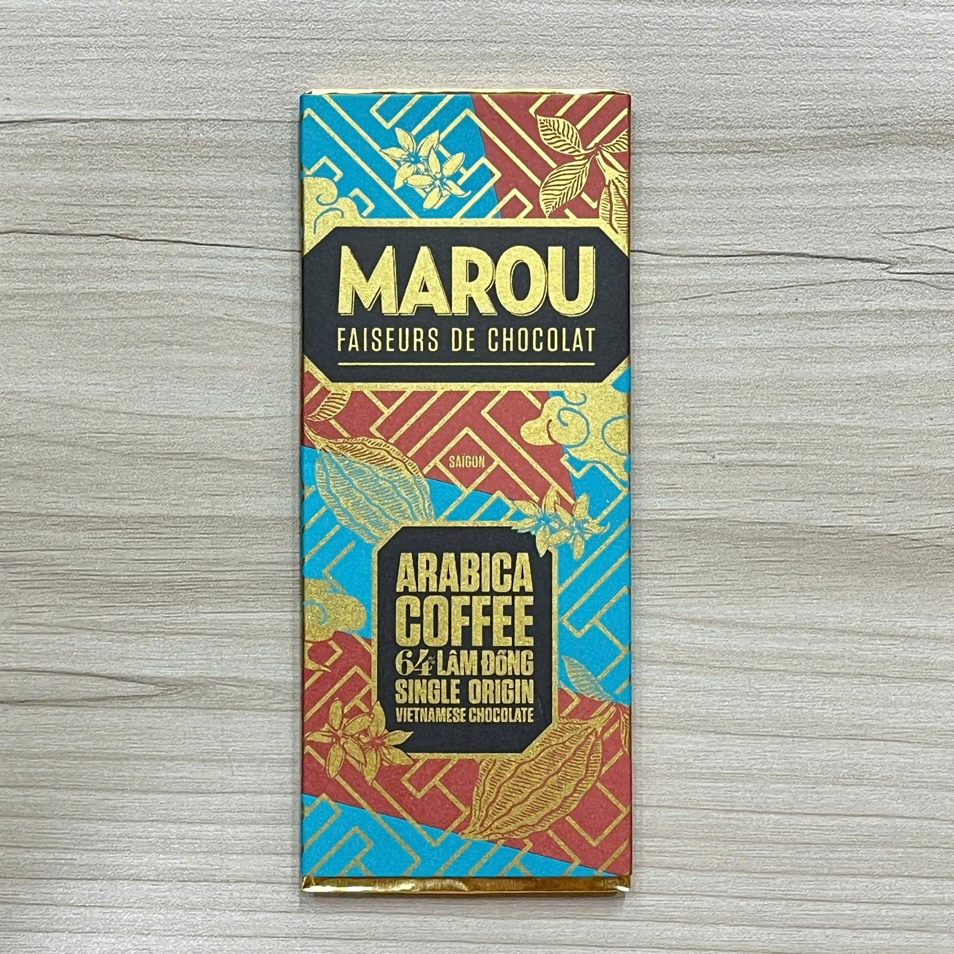 Date 02/27 Socola Vị Cà Phê Arabica Lam Dong 64% Marou 24g - Chocolate Arabica Coffee (24g)
